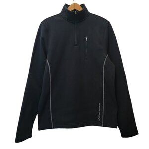 Under Armour 1/4 Zip Pullover‎ Loose Fit Jacket Black Womens Size Small EUC